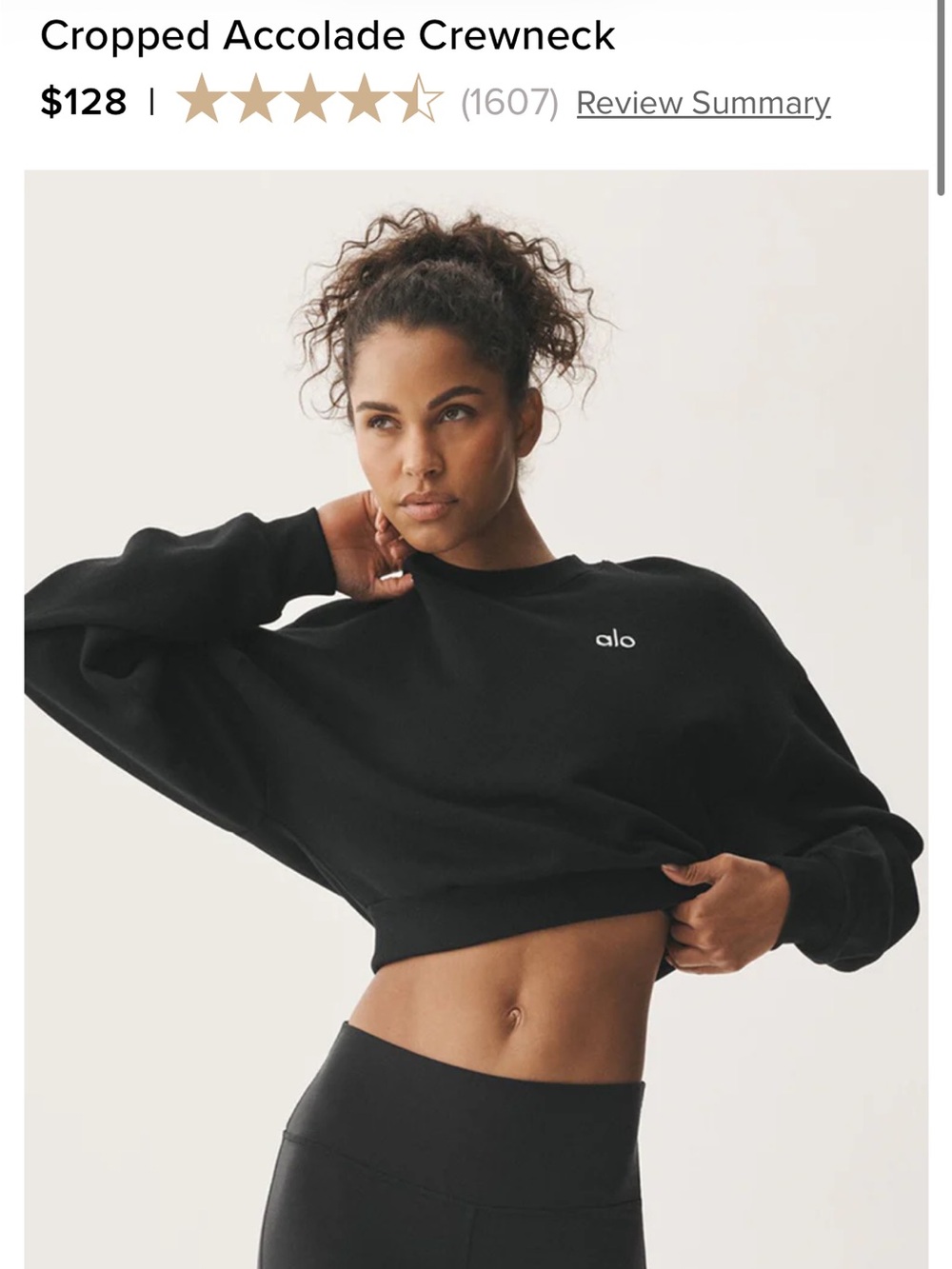 ALO accolade cropped sweatshirt medium